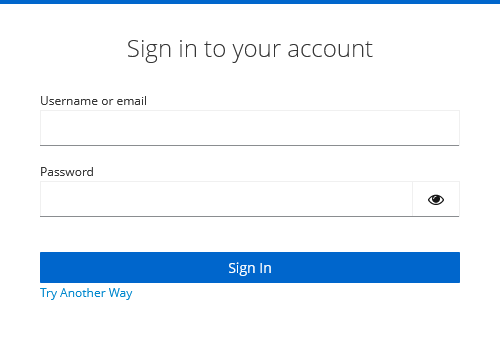 Username and password form