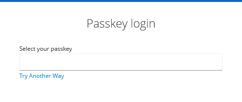 Passkey login form