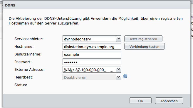 Einrichtung auf der DiskStation