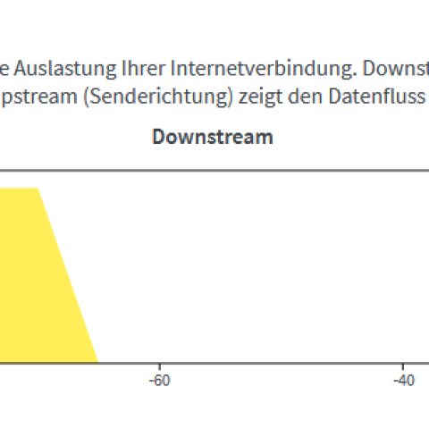 Fritzbox-Anzeige Auslastung der Internetverbindung 2 Gbit/s